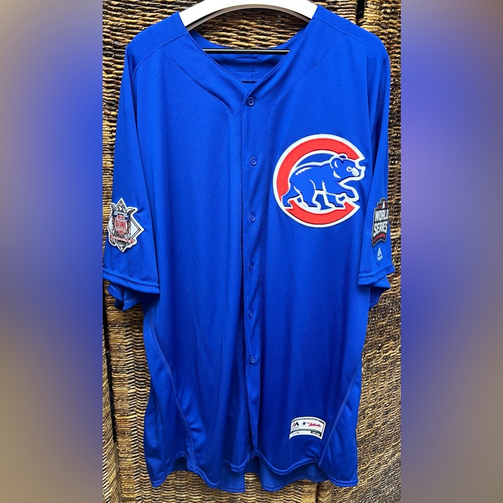 Majestic, MLB-Rizzo, 2016 World Series Cubs Jersey, Embroidered patches,Size: 60